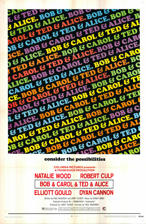 bob & carol & ted & alice 1969 one sheet poster folded