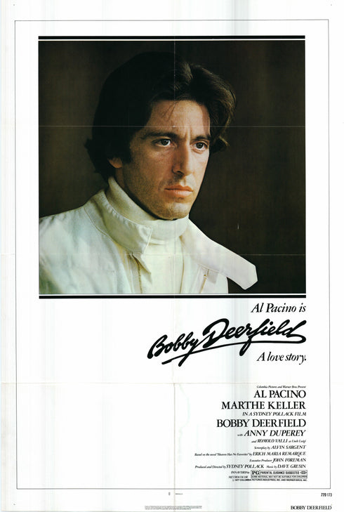bobby deerfield 1977 one sheet poster folded
