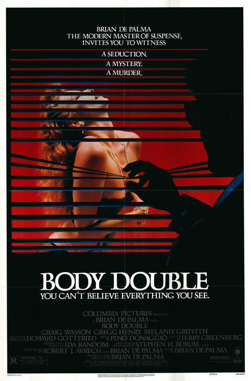 body double 1984 one sheet poster folded