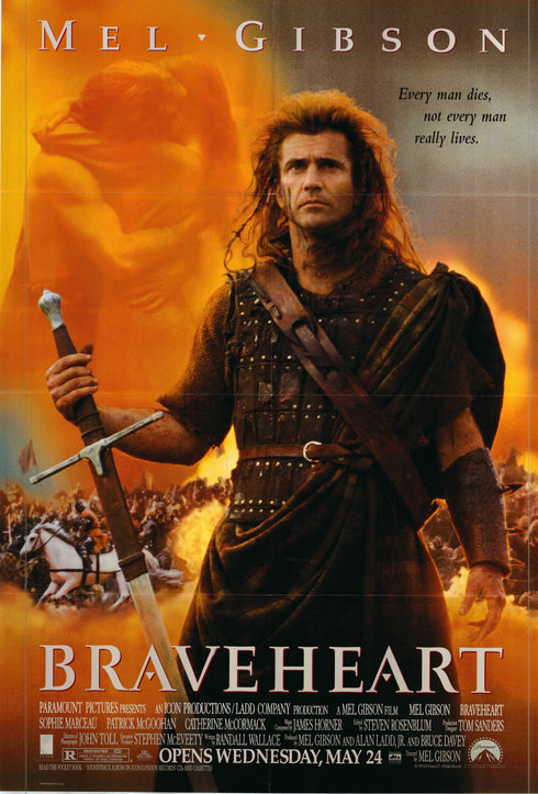 braveheart 1995 one sheet poster folded