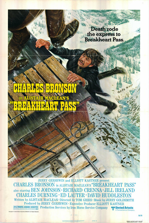 breakheart pass 1976 style b one sheet poster folded