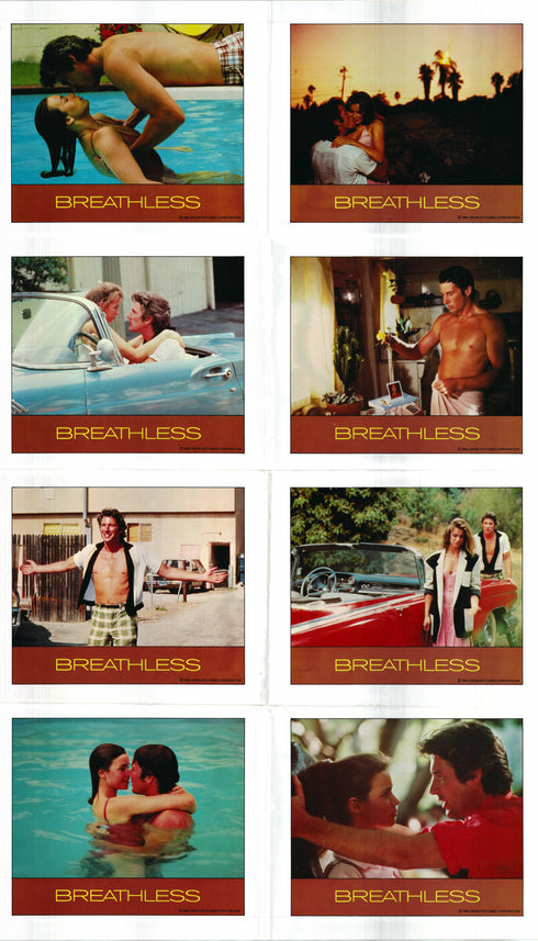 breathless 1983 style c international lobby card sheet folded