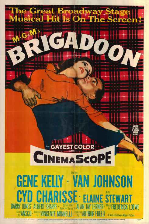 brigadoon 1962R one sheet poster folded