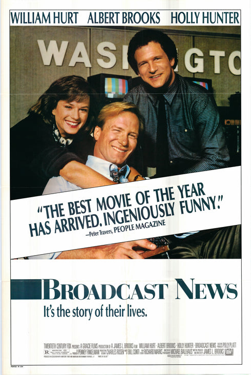 broadcast news 1987 one sheet poster folded