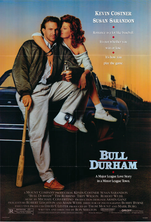 bull durham 1988 one sheet poster folded