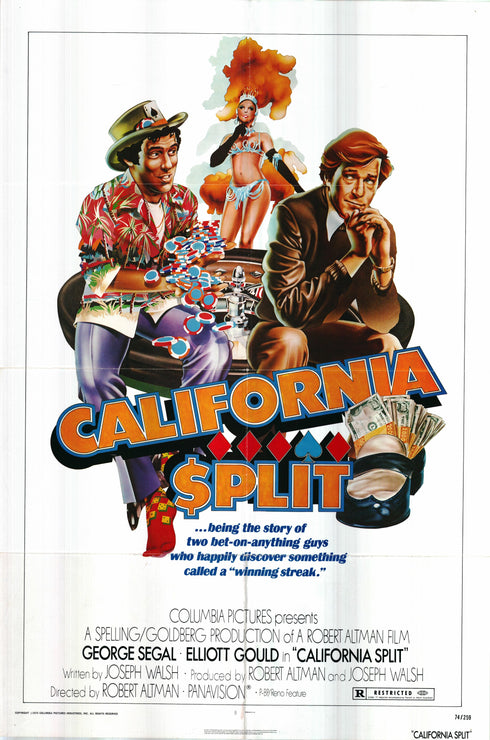 california split 1974 one sheet poster folded
