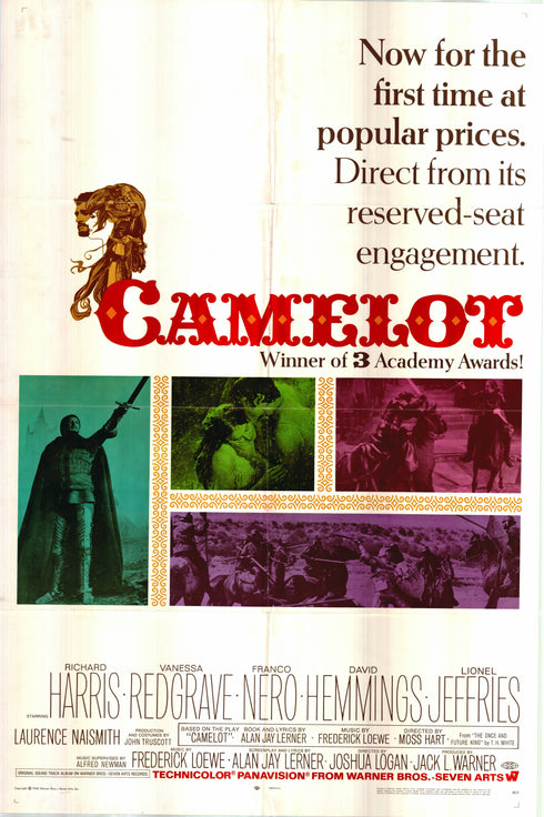 camelot 1968 one sheet poster folded