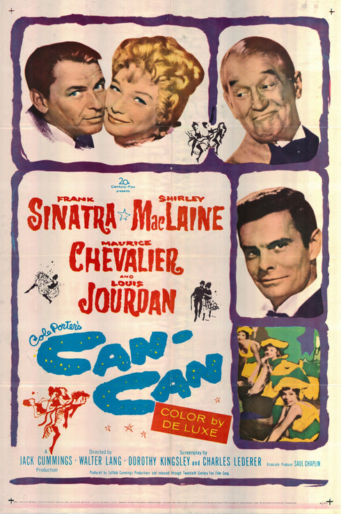 can can 1960 one sheet poster folded