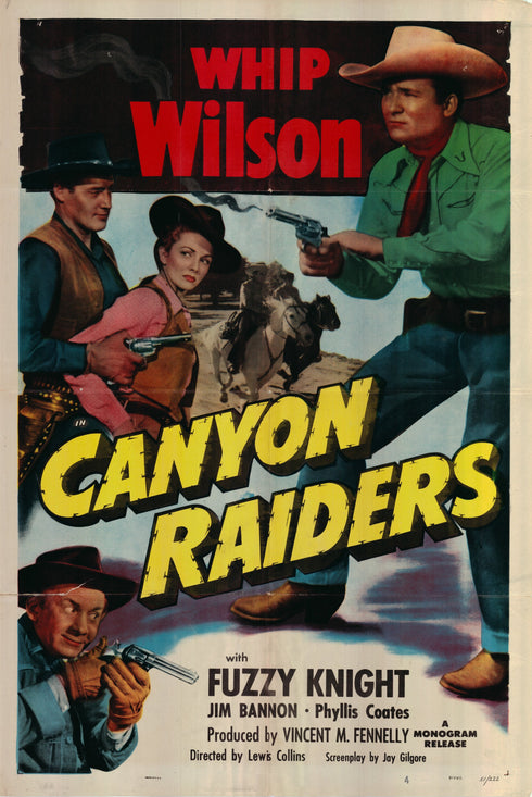 canyon raiders 1951 one sheet poster folded