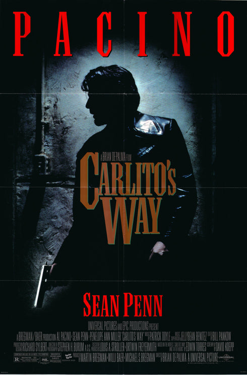 carlitos way 1993 one sheet poster folded