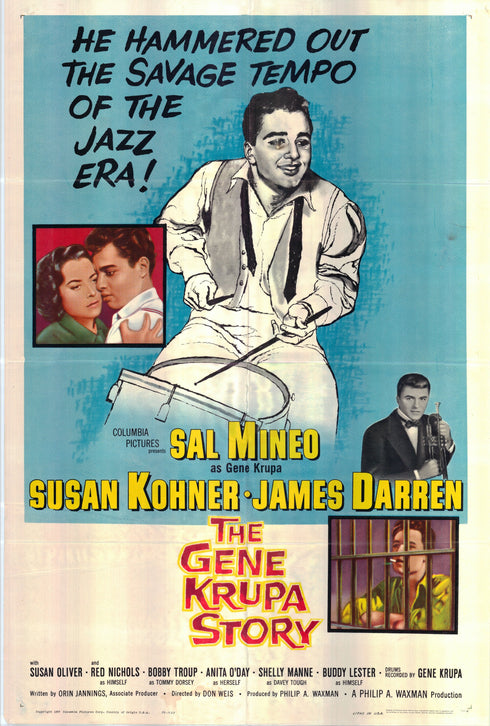 the gene krupa story 1960 one sheet poster folded