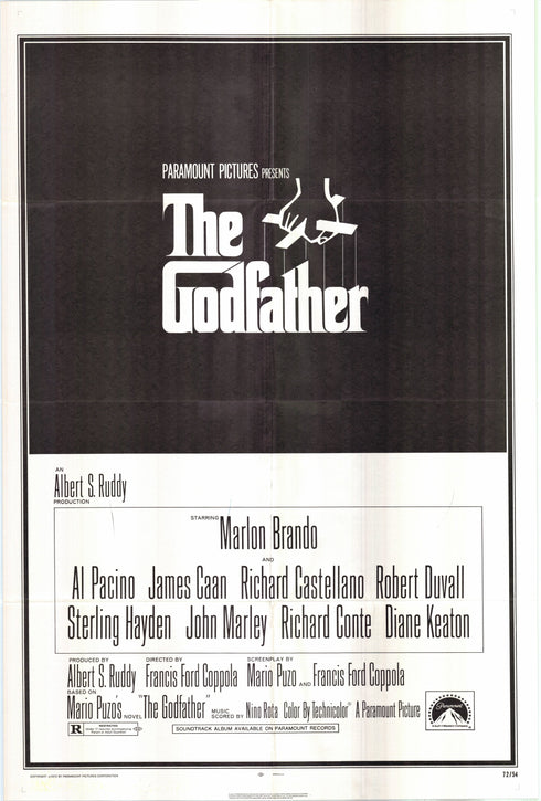 the godfather 1972 one sheet poster folded