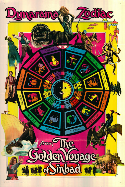 the golden voyage of sinbad 1974 style b one sheet poster folded