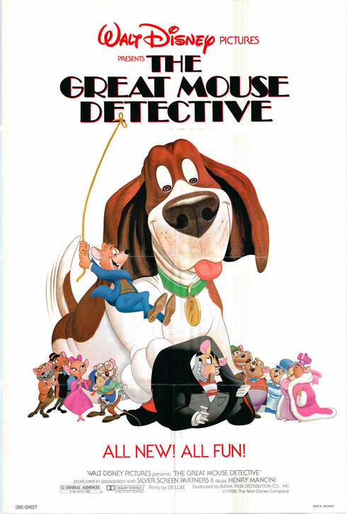 the great mouse detective 1986 one sheet poster folded