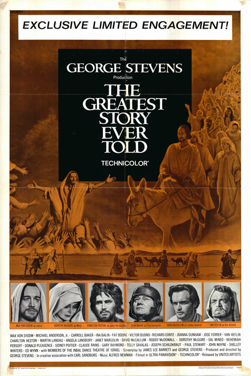 the greatest story ever told 1965 one sheet poster folded