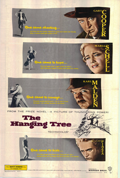 the hanging tree 1959 one sheet poster folded