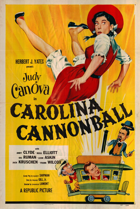 carolina cannonball 1955 one sheet poster folded