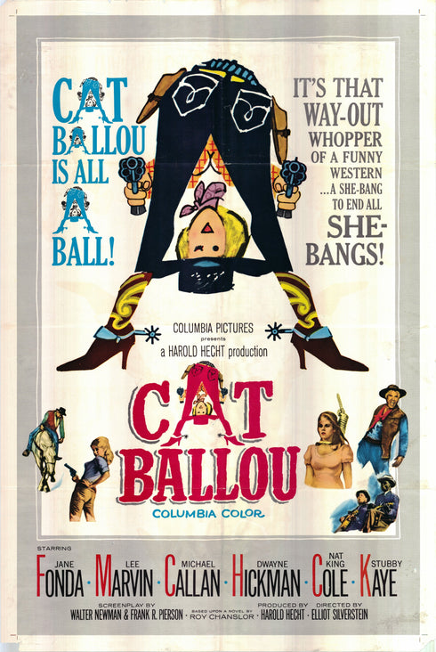 cat ballou 1965 one sheet poster, folded
