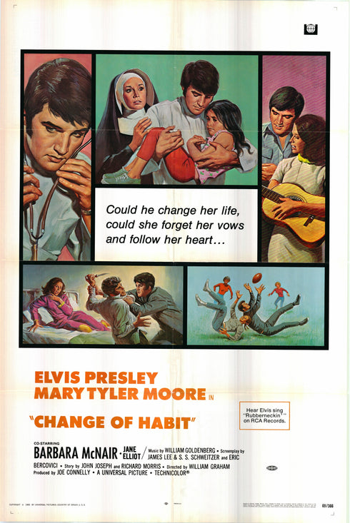 change of habit 1969 one sheet poster folded