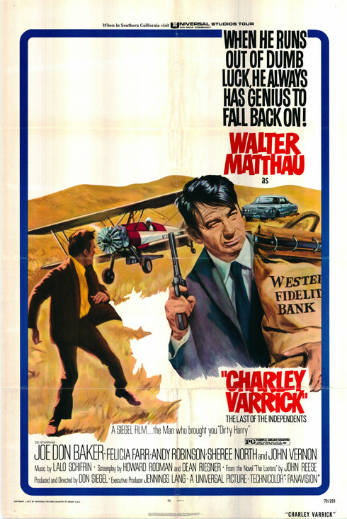 charley varrick 1973 one sheet poster folded