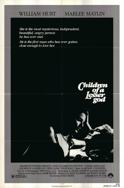 children of lesser god 1986 one sheet poster folded