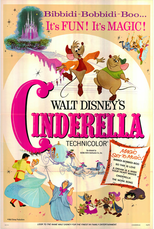 cinderella 1973R one sheet poster folded