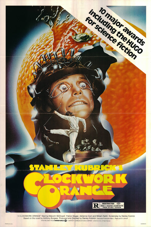 clockwork orange 1982R one sheet poster folded