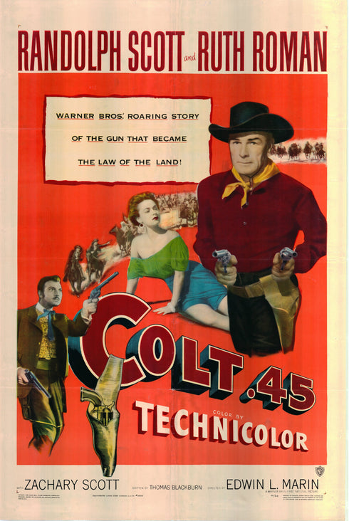 colt 45 1950 one sheet poster folded