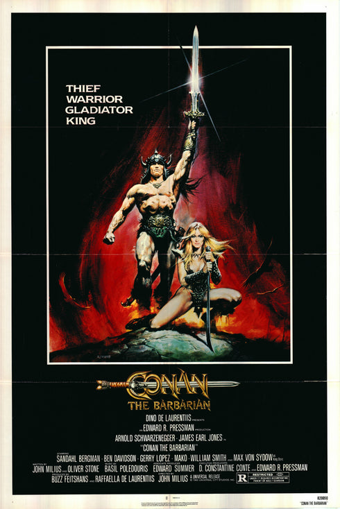 conan the barbarian 1982 one sheet poster folded