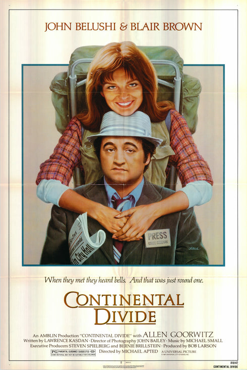 continental divide 1981 one sheet poster folded
