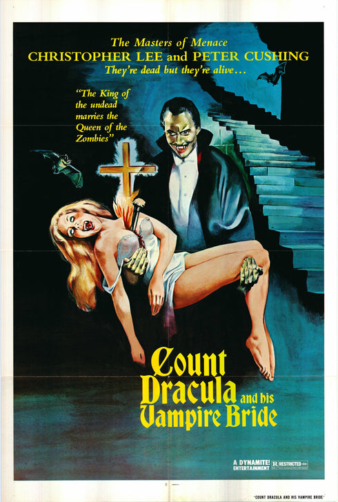 count dracula and his vampire bride 1973 one sheet poster folded
