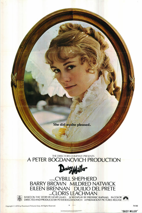 daisy miller 1974 one sheet poster folded