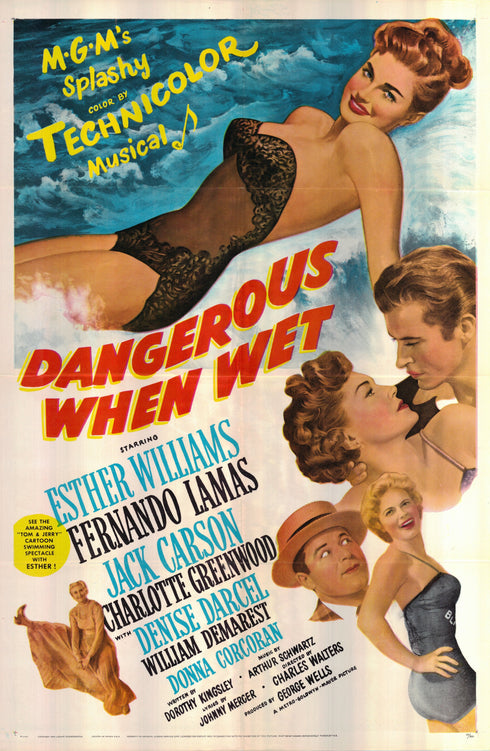 dangerous when wet 1953 one sheet poster folded