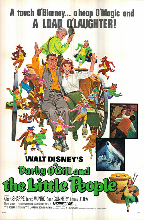 darby o gill and the little people 1977R one sheet poster folded