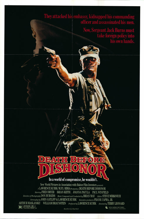 death before dishonor 1987 one sheet poster folded