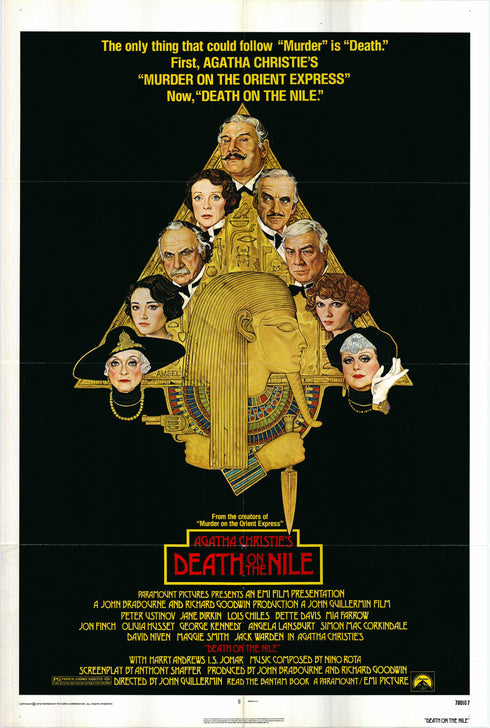 death on the nile 1978 one sheet poster folded