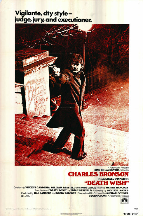 death wish 1974 one sheet poster folded