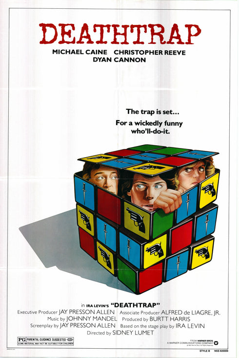 deathtrap 1982 style b one sheet poster folded