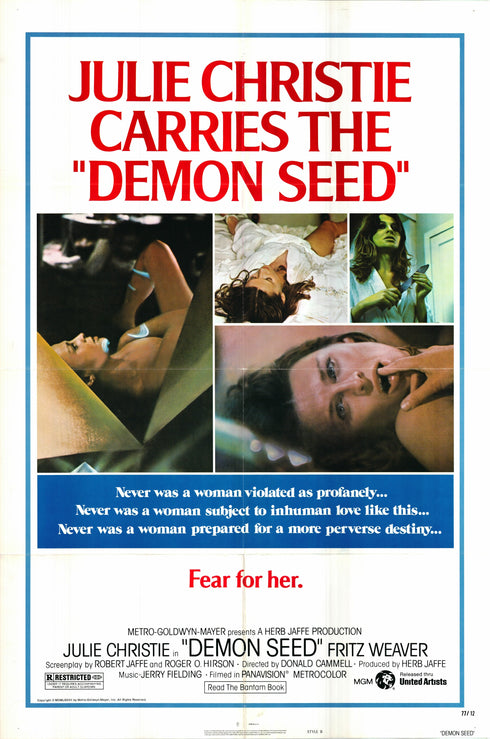 demon seed 1977 style b one sheet poster folded