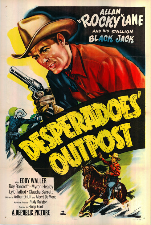 desperadoes' outpost 1952 one sheet poster folded