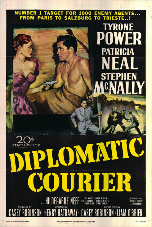 diplomatic courier 1952 one sheet poster folded