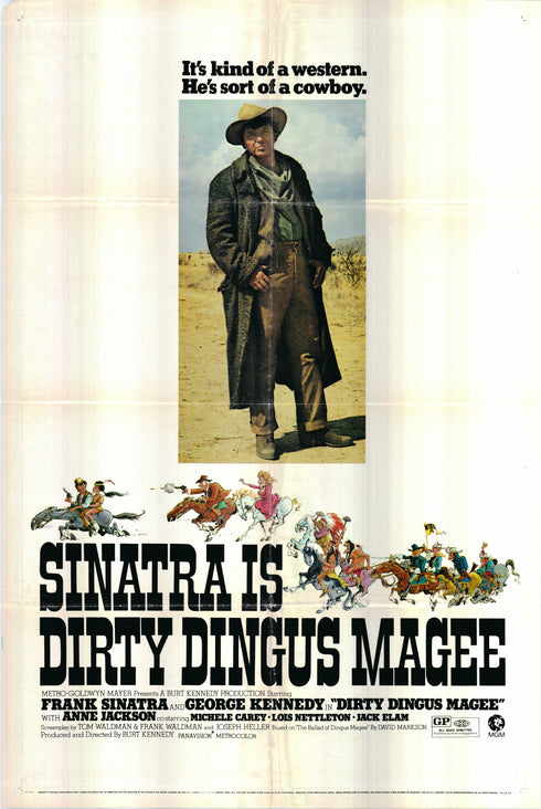 dirty dingus magee 1970 style a one sheet poster folded