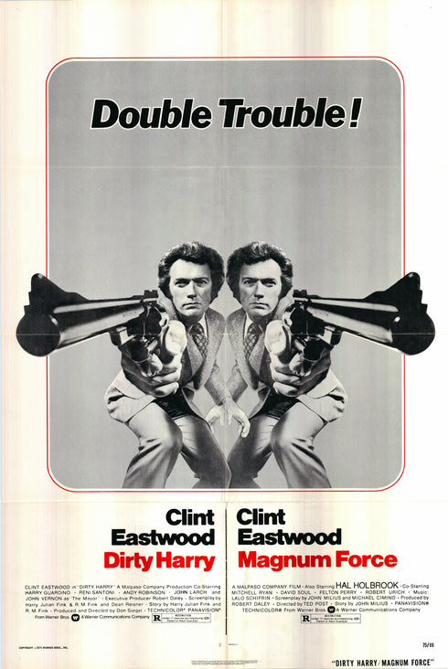 dirty harry/magnum force 1975 one sheet poster folded