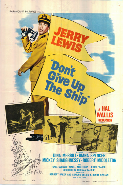 don't give up the ship 1959 one sheet poster folded
