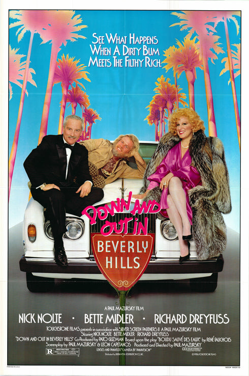 down and out in beverly hills 1986 one sheet poster folded