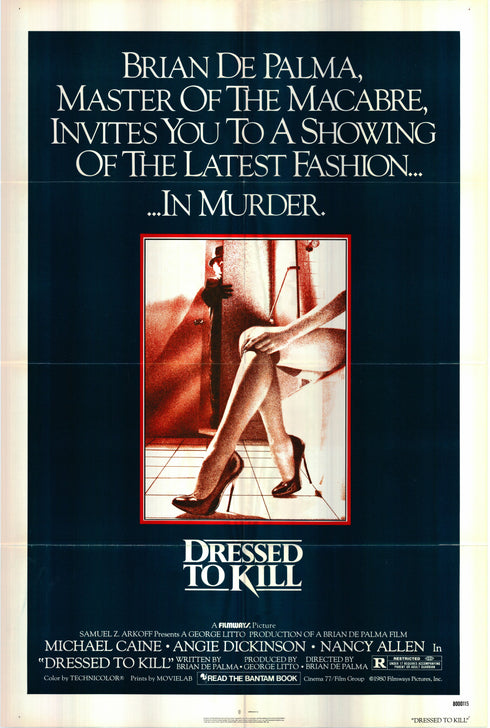 dressed to kill 1980 one sheet poster folded