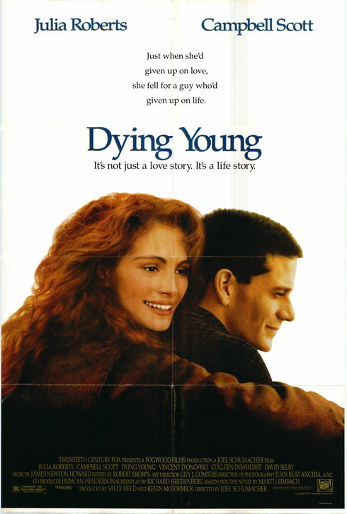 dying young 1991 one sheet poster folded