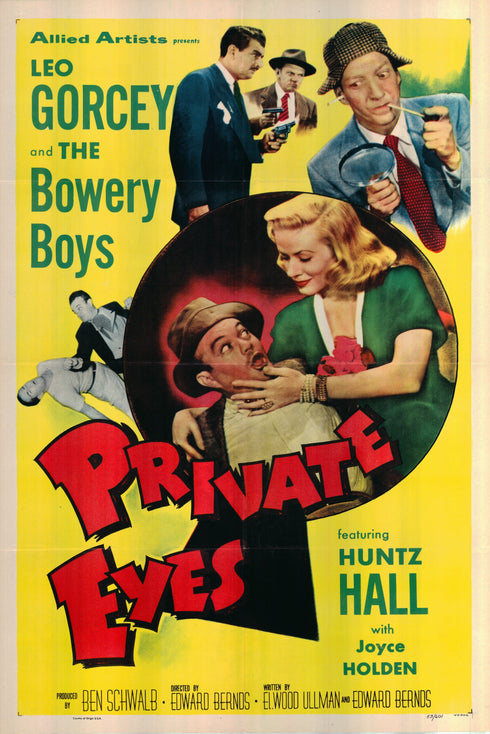 bowery boys: private eyes 1953 one sheet poster folded