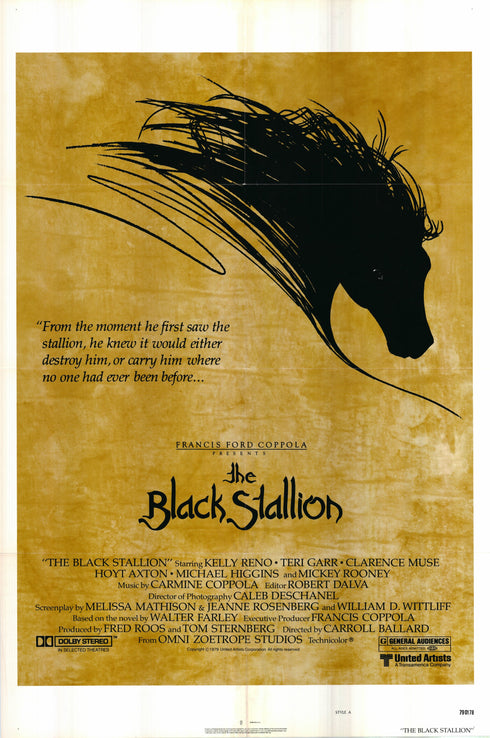 the black stallion 1979 one sheet poster folded