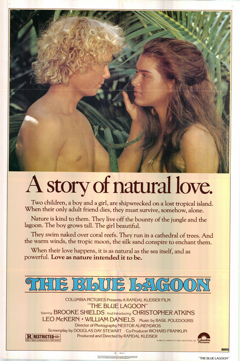 the blue lagoon 1980 one sheet poster folded